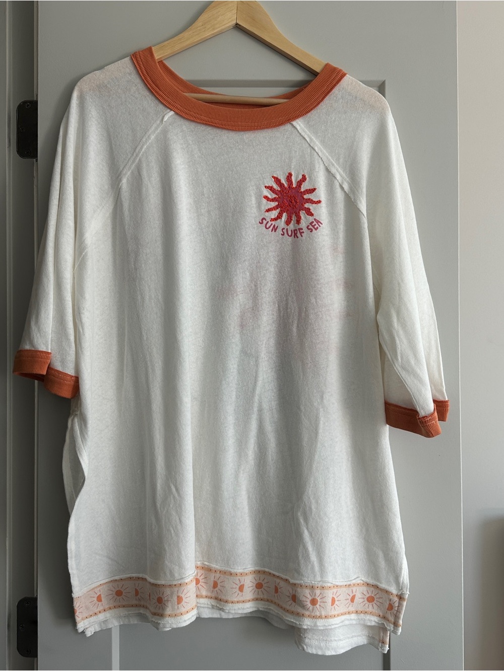 We the Free Giulia Embroidered Ringer Tee